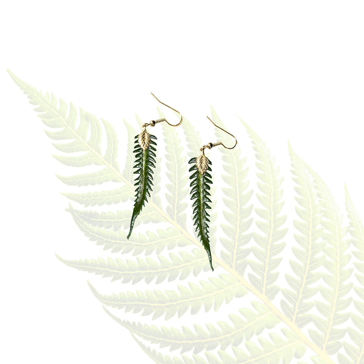 Hāpuʻu Fern Earrings - Gold, Small