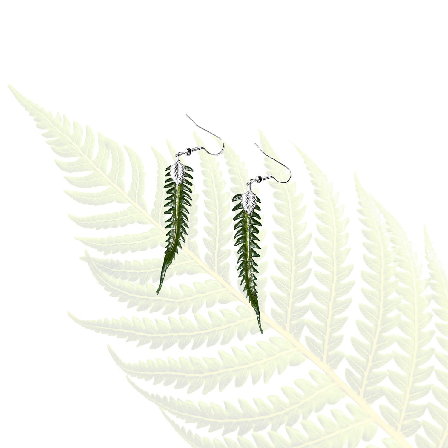 Hāpuʻu Fern Earrings - Silver, Small