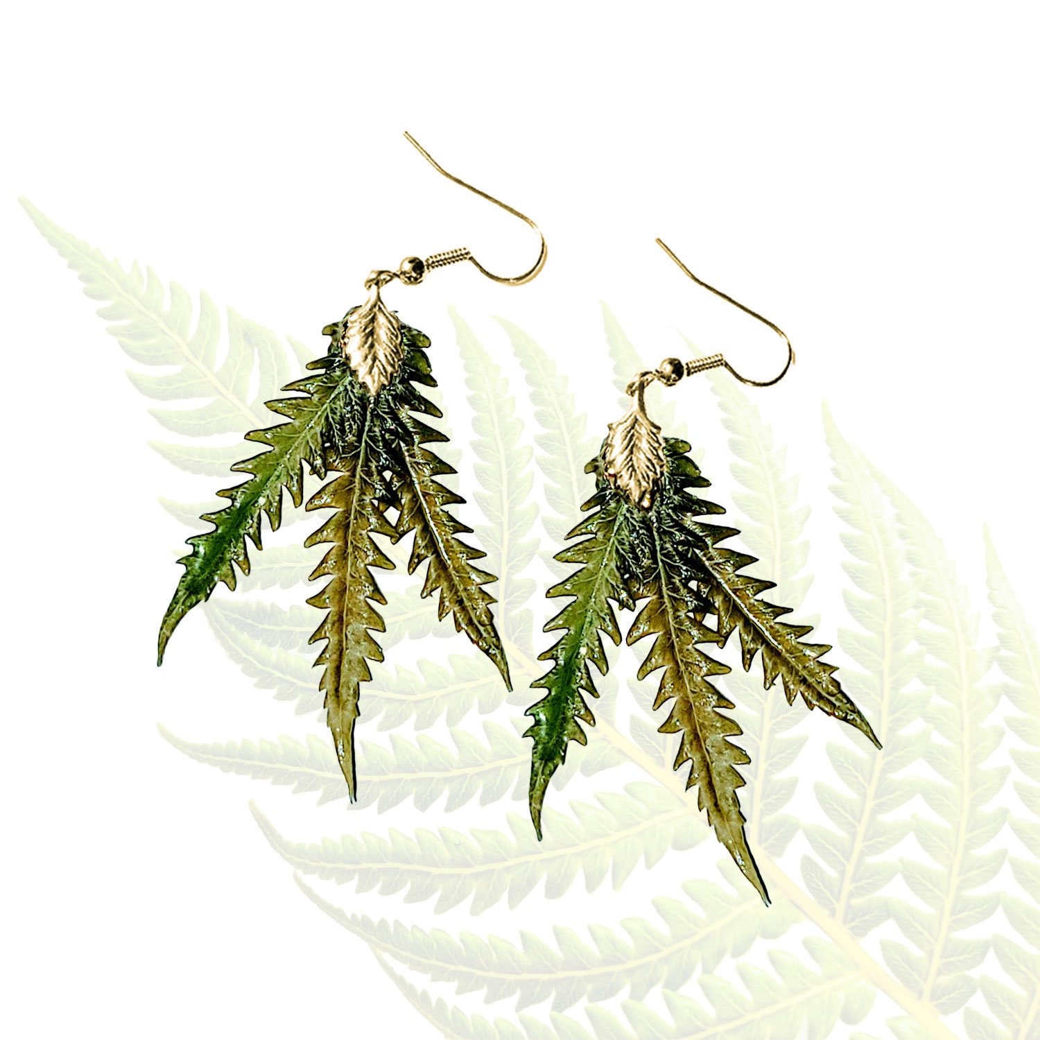 Hāpuʻu Fern Earrings - Triplex